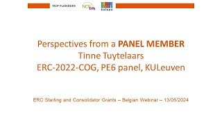 May 2024 – Tinne Tuytelaars ERC Starting grants Panel member 2022 call [upl. by Eira]