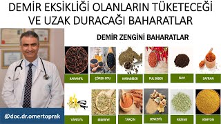 DEMİR EKSİKLİĞİ OLANLARIN TÜKETEBİLECEĞİ VE UZAK DURMASI GEREKEN BAHARATLAR [upl. by Robert150]