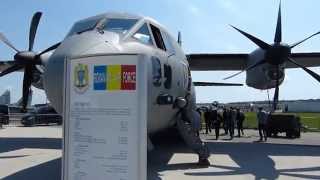 ILA 2014 Romanian Airforce C27 Spartan landing at BerlinSchönefeld [upl. by Suiratnod118]