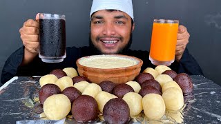 Asmr Eating Rasgulla and Kala Jamun With Curd [upl. by Arihas]