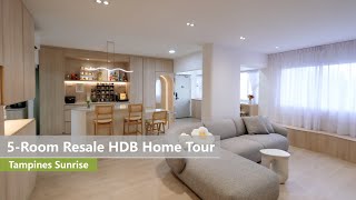 5Room Resale HDB Home Tour  Tampines Sunrise  Interior Design in Singapore [upl. by Rednasela]