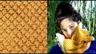 Tutorial x sciarpa ai ferri con punto stella  infinity scarf [upl. by Anastase]