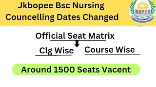 JKBOPEE bsc Nursing R3  Seat Matrix  Timing Changed  Jahangir Says [upl. by Bernat]