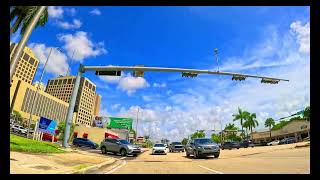 driving through street of miami  Rear View 4k [upl. by Neisa29]