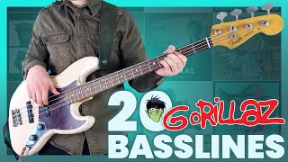 20 Amazing Gorillaz Basslines with Tabs [upl. by Tabor663]