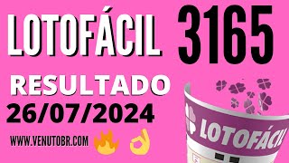 🍀 Resultado Lotofácil 3165 [upl. by Sivolc]