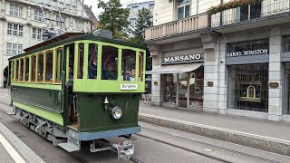 Vintage Transportation Historic Tram Arrives at Paradeplatz [upl. by Aihsoj]