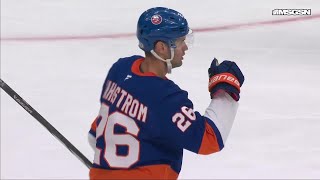 Oliver Wahlstrom scores a goal against the New Jersey Devils [upl. by Hannahoj]