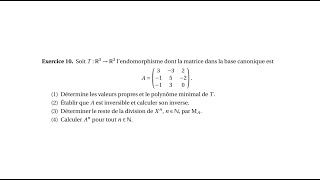 Polynômes dendomorphisme  Exercice 10 [upl. by Scevo235]