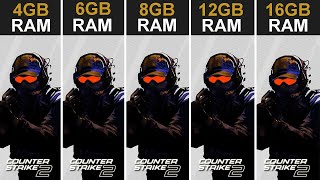 Counter Strike 2  4GB  6GB  8GB  12GB  16GB RAM Test [upl. by Yentirb]