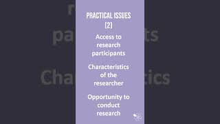 Practical Issues  60 Second Sociology GCSE Research Methods [upl. by Naujet]