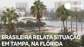 Brasileira relata a situação em Tampa cidade na costa do estado da Flórida [upl. by Aivatan]