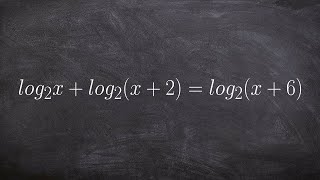 Solving logarithmic equations with extraneous solution [upl. by Bartlett]