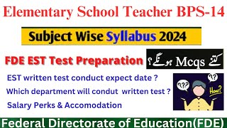 EST Test Syllabus  FDE EST test preparation syllabus  EST test 2024  EST syllabus 2024 [upl. by Nagrom]