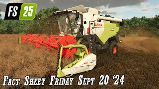 ⚡ Farming Simulator 25 ⚡ Fact Sheets ⚡ Sept 20 2024 [upl. by Lirrehs]