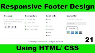 Responsive Footer Design using Html amp CSS  How To Make Animated Website Footer Design Using HTML [upl. by Orv]