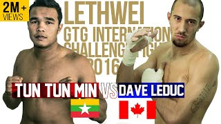 Tun Tun Min vs Dave Leduc GTG Myanmar Lethwei Fight 2016 Lekkha Moun Burmese Boxing [upl. by Jessamine]