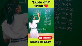 Table of 7  Easy Table Trick for 7  Table trick for 7 tables shorts youtubeshorts fun trend [upl. by Sommers683]