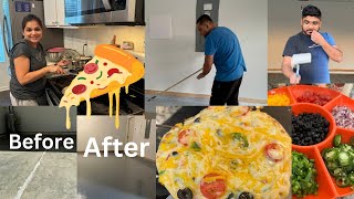 4 style pizza recipes and garage ne madyu finally navu jivan epoxy done Thai gayu vandanavlogs [upl. by Hu84]