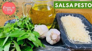 SALSA PESTO de Albahaca Recetas Básica ideal para pasta pollo y pan Paso a Paso  Cocina de Addy [upl. by Xenophon]