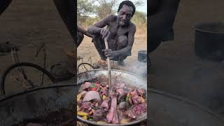 So delicious natural Soup cooked by bushmen middle of nowhere ‼️😲😋 Dont miss this lunch foodlover [upl. by Treiber]