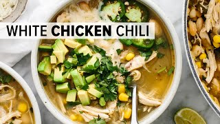 WHITE CHICKEN CHILI  the best dang chili recipe  so easy [upl. by Gelman673]