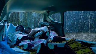 Bruit de pluie pour bien dormir et se détendre  Bruit de pluie et Tonnerre Sur La Voiture la nuit [upl. by Ahsima]