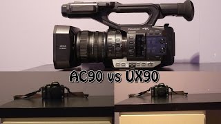 Panasonic UX90 vs AC90 Battle of the 90ies Low light test [upl. by Nyrek568]