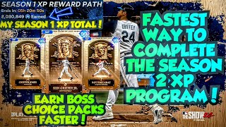 FASTEST WAY TO COMPLETE THE SEASON 2 XP PROGRAM IN MLB THE SHOW 24 DIAMOND DYNASTY [upl. by Mackey488]