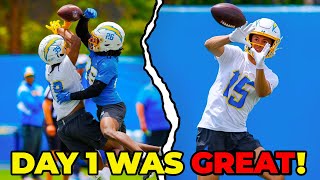 Two Chargers Standout On Day 1 of OTAs [upl. by Netsirhk]