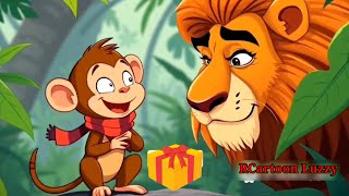 Sher And Bander Ki Kahani  cartoon story  Hindi kahaniyan RCartoonLuzzy [upl. by Isabelita]