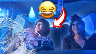 OPENING GiselleThalia WINDOW WHILE GOING THROUGH THE CAR WASH PRANK SHE GOT HEATED [upl. by Thynne]