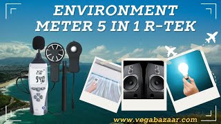 Environment Meter 5 in 1 Rtek industrial instruments reels sound Luxmeter Anemometer [upl. by Aihsemak540]