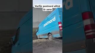 Postnord bil har kört ner i diket fördig roligt roligaklipp sverige [upl. by Relyc803]