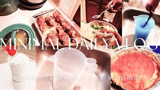 MINIMAL COOK WITH ME BAKED CHICKEN RICE BROCCOLI HONEY BUTTERED CORNBREAD [upl. by Nidla]