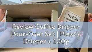 Review Coffee Dripper PourOver Set  Plastic Dripper  100pcs Filter Paper  Plastic Scoop  14 C [upl. by Bristow]