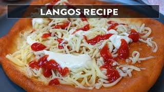 Langos Recipe  How To Make Langos Fried Dough [upl. by Fritze726]