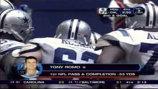 Tony Romos first official Pass in the nfl called by Brad amp Charlie [upl. by Aneeram]