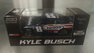 NASCAR diecast review Kyle Busch 2023 Cheddars Patriotic review [upl. by Etnohs408]