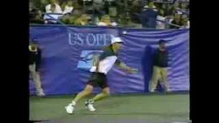 US Open1992 highlights 4th round Agassi vs Costa Sampras [upl. by Dame]