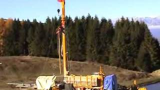 MASSENZA MI28 drilling rig water well drilling Working in jobisite in the alps [upl. by Hallie]