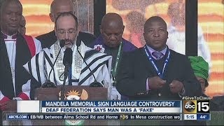 Mandela memorial sign language controversy [upl. by Marlin]