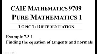 Differentiation  Finding tangents and normals [upl. by Lebezej]