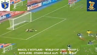 BRAZIL V SCOTLAND – WORLD CUP 1990 – GROUP C – 20TH JUNE – STADIO DELLE ALPI – TURIN – ITALY [upl. by Osrit335]