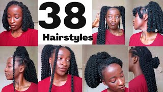 How to style LONG fluffy kinky BRAIDS38 hairstyles [upl. by Hsemin]