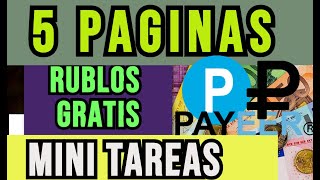 5 Paginas Para GANAR RUBLOS GRATIS Con MINI TAREAS [upl. by Adna16]