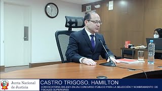 Entrevista a postulante a fiscal superior Hamilton Castro Trigoso  Convocatoria 0062021SNJNJ [upl. by Calley]