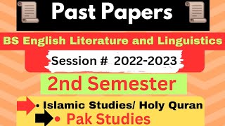 English Literature and Linguistics Past Papers 2nd Semester Final term Exams [upl. by Argyres]