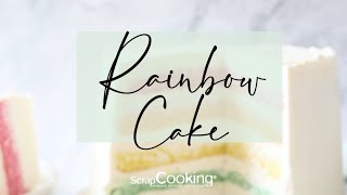 Recette rainbow cake  Gâteau arcenciel  SCRAPCOOKING® [upl. by Anihsit446]