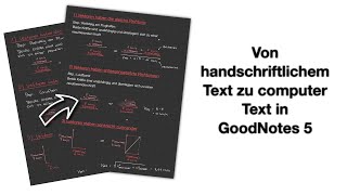 Wie ihr handschriftliche Notizen in Text umwandeln könnt  GoodNotes 5 Tutorial shorts [upl. by Tillion533]